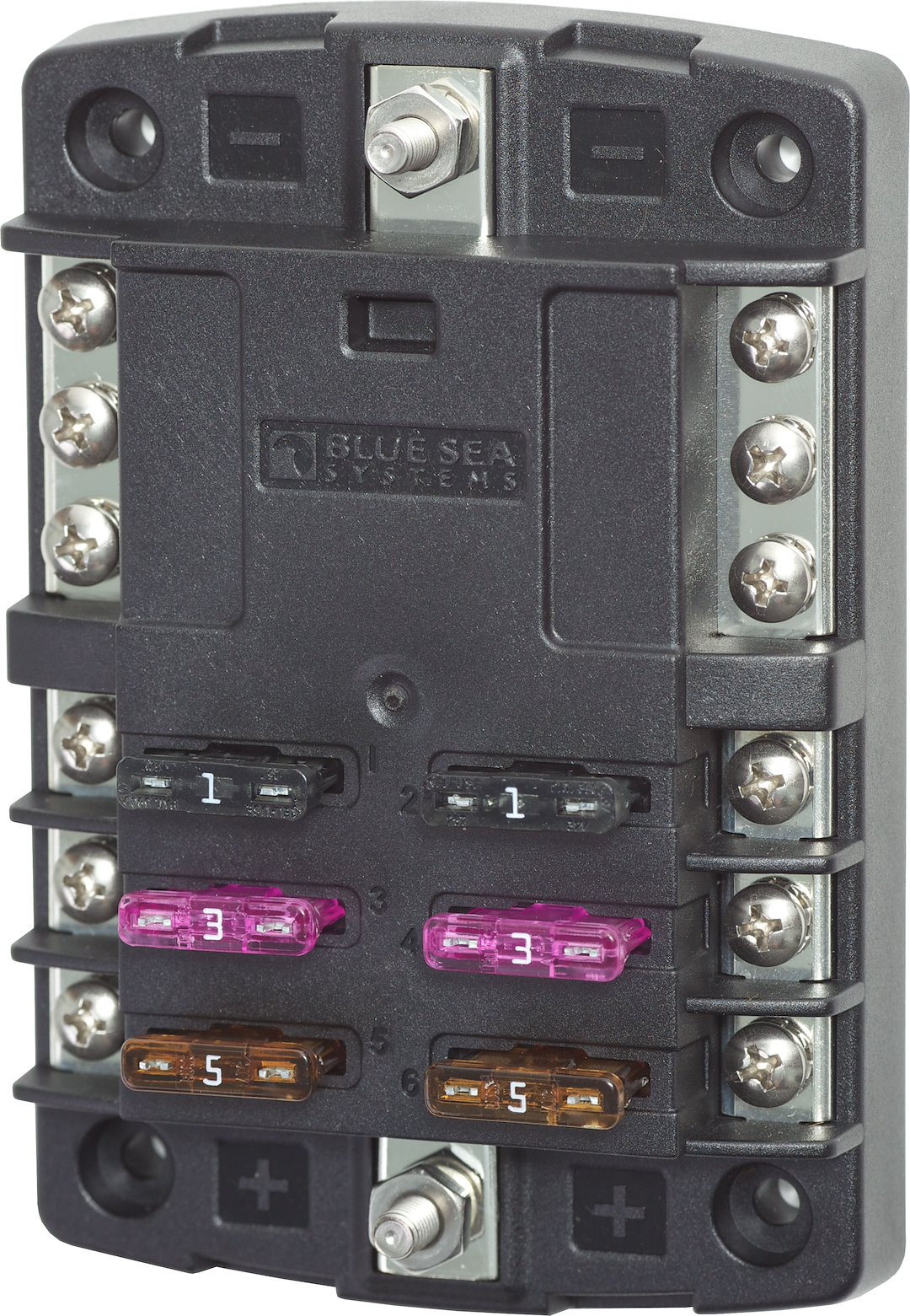 Blue Sea Systems 5030-BSS ST Blade Fuse Block with Negative Bus - 6 Circuits