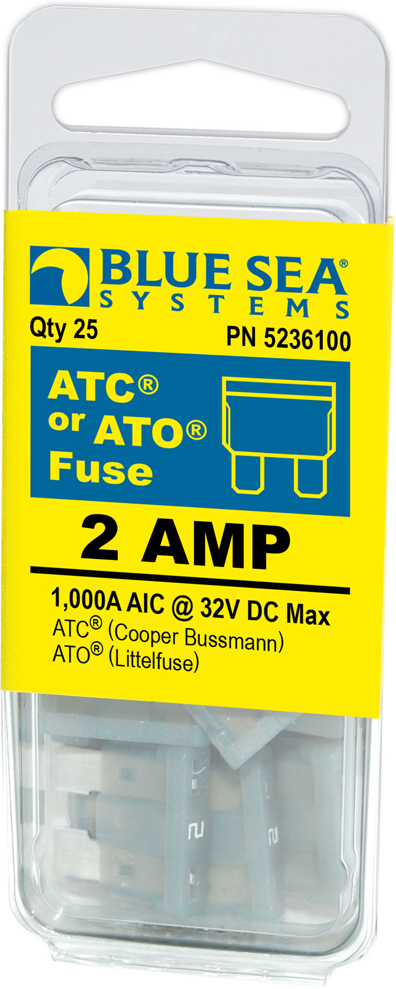 Blue Sea Systems 5236100-BSS FUSE ATO/ATC 2A PACK 25