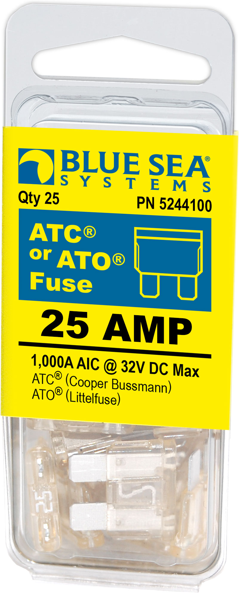 Blue Sea Systems 5244100-BSS FUSE ATO/ATC 25A PACK 25