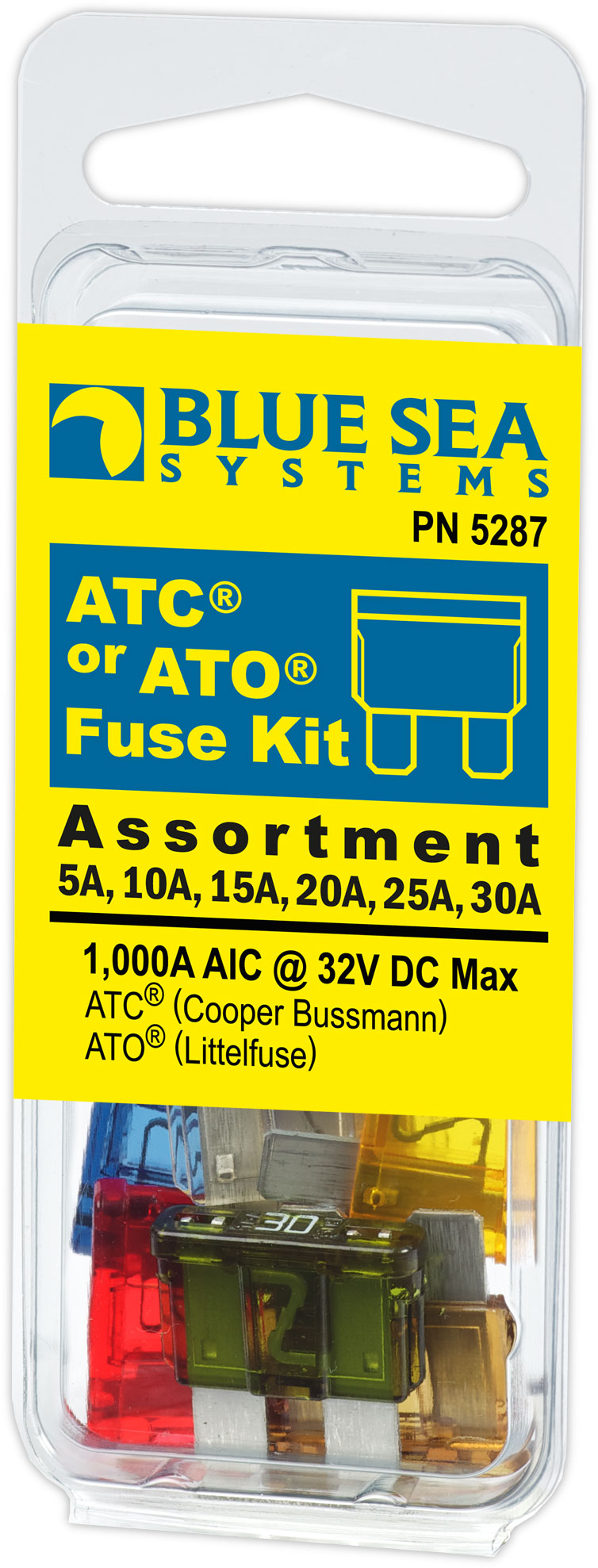 Blue Sea Systems 5287BSS ATO/ATC Fuse Assortment Kit 6-Piece