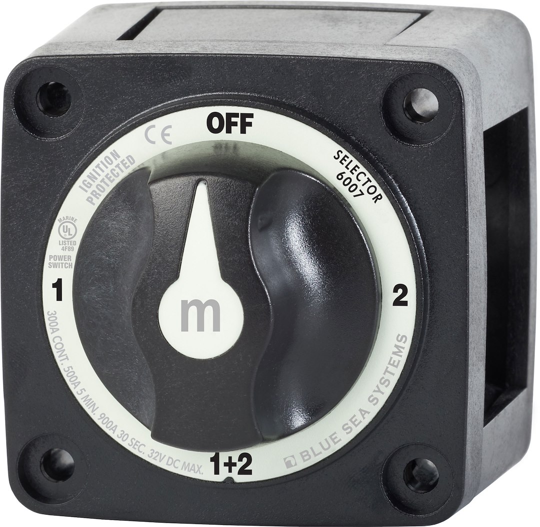 Blue Sea Systems 6007200BSS Battery Selector Switch Mini 4-Position 300A Continuous Black