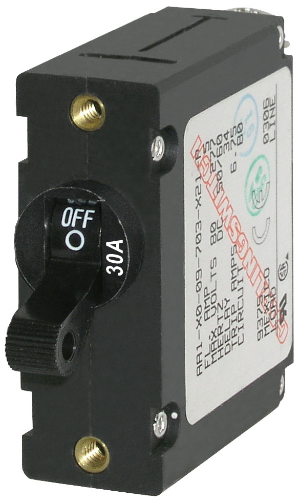 Blue Sea Systems 7220BSS AA1-Series 30 Amp Circuit Breaker Toggle Single Pole
