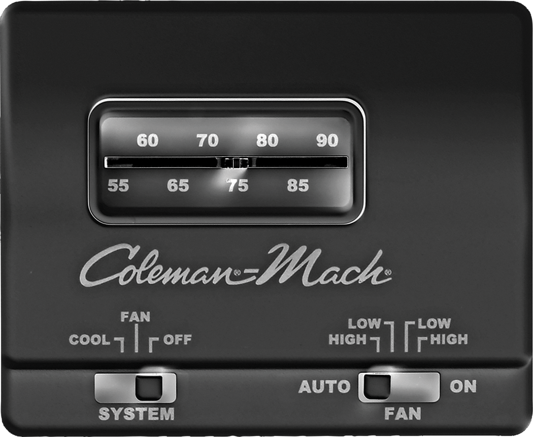 Coleman 73303861 Analog Cool Only RV Air Conditioner Thermostat - Black