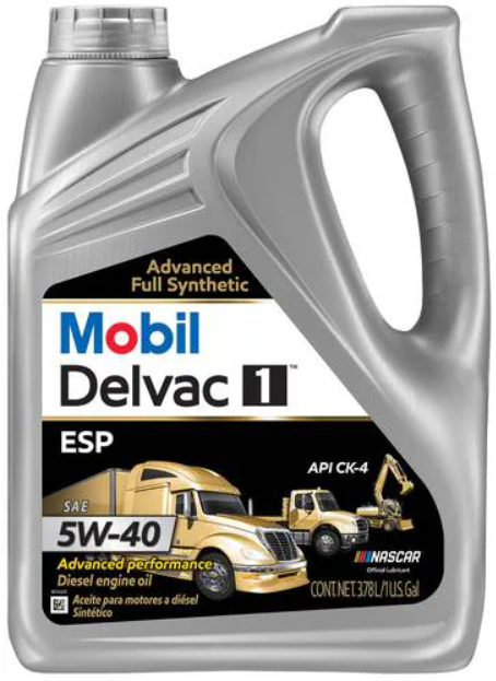 Mobil 127863 DELVAC 1 ESP 5W-40 Full Synthetic Diesel Engine Oil - 1 Gallon