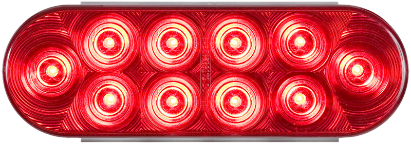 Optronics STL72RB LED Stop/Turn/Tail Light 6.43" Oval Grommet Mount Red