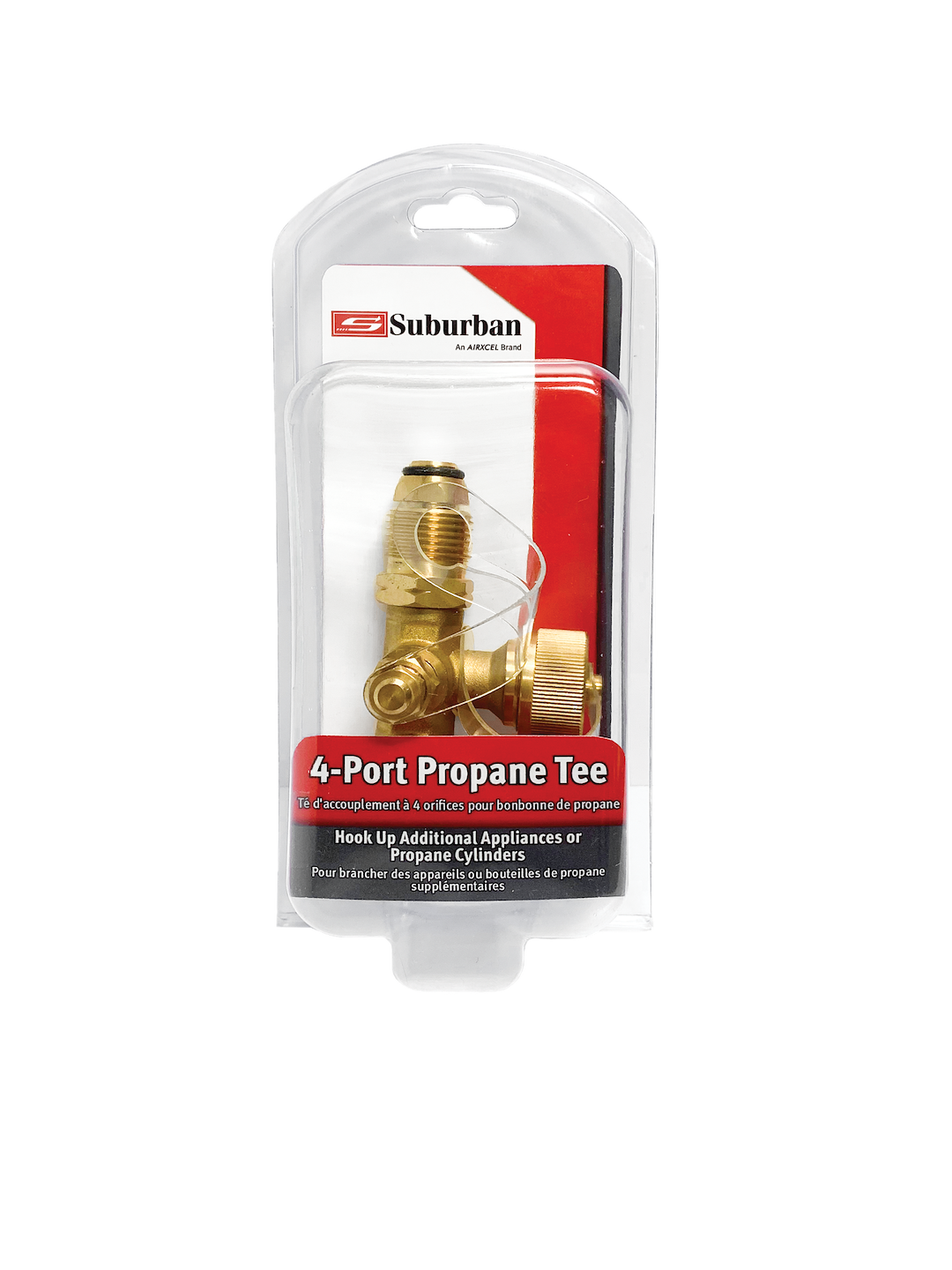 Suburban Mfg LP-POLTEE 4-Port Propane Tee Female POL Inlet Brass Fitting