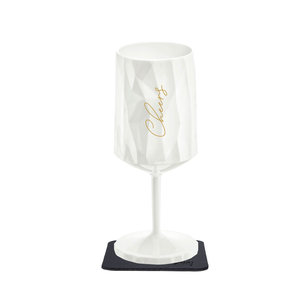 Silwy Drinkware KO-WI-W300-1 Magnetic Plastic Wine Glass 10oz White