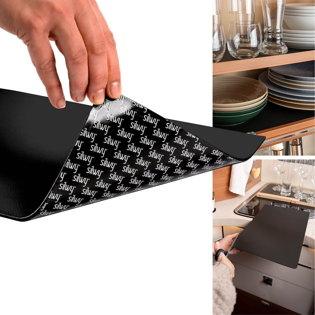 Silwy Drinkware MB00-1110-1 Metal Nano Gel Mat Black Magnetic Surface