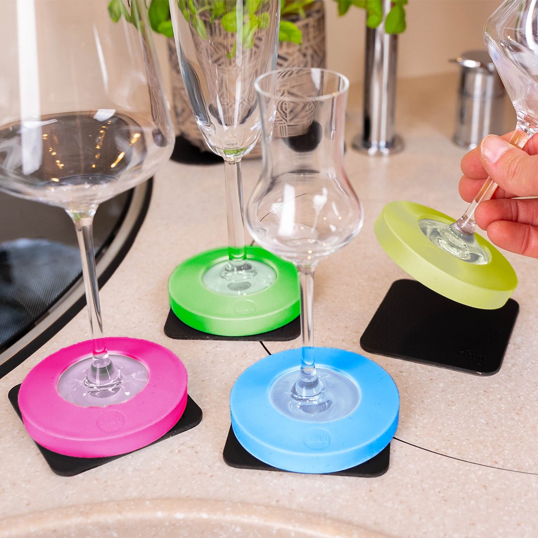 Silwy Drinkware MKS-CS-6 Magnetic Coaster Set Rainbow 6-Piece