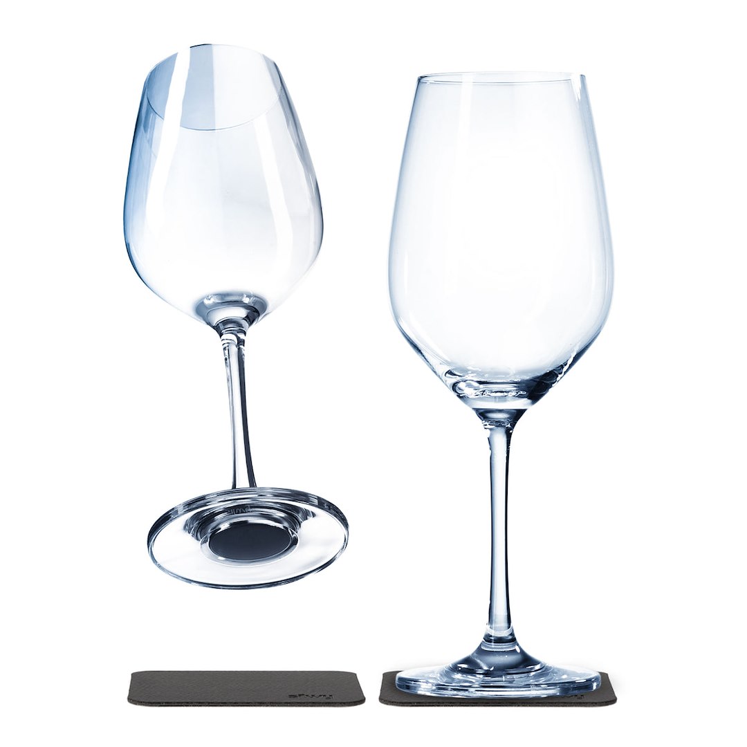 Silwy Drinkware S025-1301-2 Magnetic Crystal Wine Glasses Set of 2