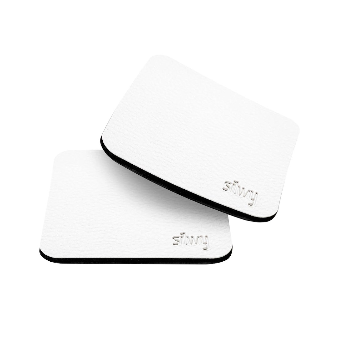 Silwy Drinkware U000-QU-W-2 Metal Nano Gel Pads Square White 2-Pack