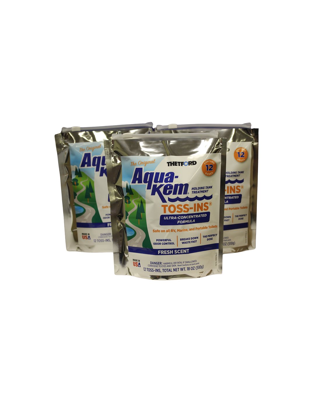 Thetford 96904 AQUA-KEM Toss-Ins Fresh Scent RV Holding Tank Treatment 12 Pack