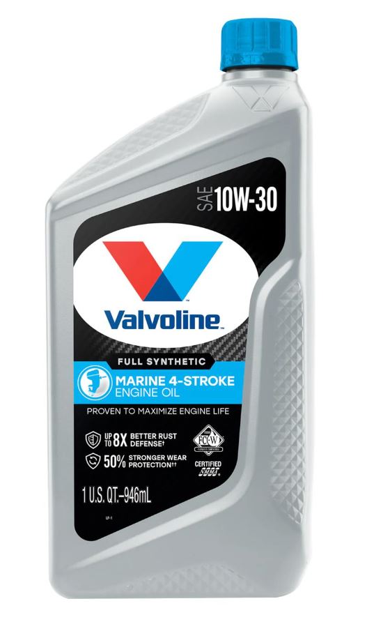 Valvoline 899557 Full Synthetic Marine Oil 10W-30 4-Stroke Engine Oil 1 Quart (Case of 6)