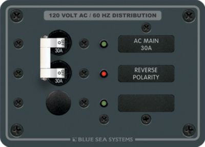 Blue Sea Systems 8029-BSS AC Main + 1 Position Circuit Breaker Panel 120VAC