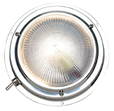 Seachoice 06631 Polished Stainless Steel Dome Light with Toggle Switch