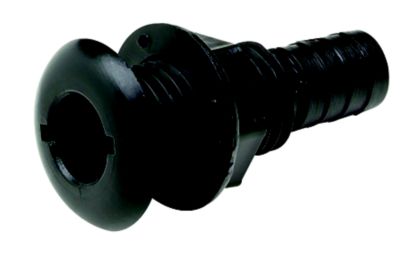 Seachoice 50-18151 3/4" Black Plastic Thru-Hull Fitting with Broad Flange