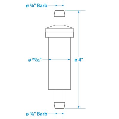 Seachoice 21121 3/8" Inline Fuel Filter 20 Micron Outboard