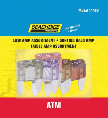 Seachoice SC11429 Seachoice Low Amp ATM Glass Fuse Assortment, 5ea