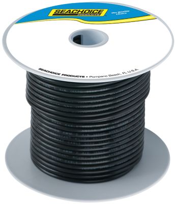 Seachoice 4TC-BLACK-BATTERY-50 Tinned Copper Marine Wire 4 AWG Black 50 Feet