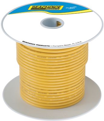 Seachoice 14TC-YELLOW-100 14 AWG Tinned Copper Marine Wire Yellow 100 Foot