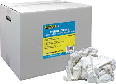 Seachoice 7402-25-SC Recycled White Knit Wiping Cloths 20-Pound Box