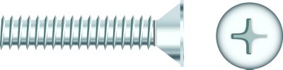 Seachoice RP-SC782CH  Chrome Plated SS Phillips Machine Screw - Flat Head, 1/4-20 x 2"
