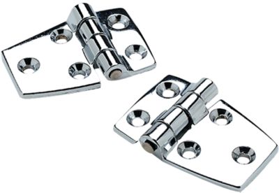 Seachoice 34401 Chrome Plated Zinc Short Side Hinges 2-1/4" x 1-1/2" (2-Pack)