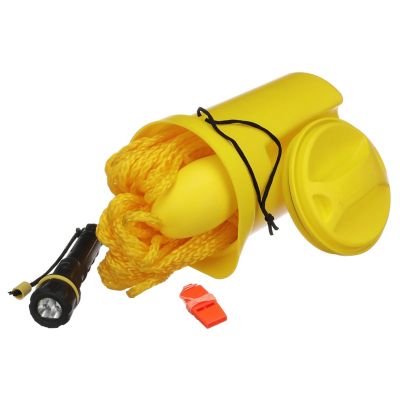 Seachoice 45431 Boat Bailer Safety Kit with Flashlight, Whistle, 50 Ft Line