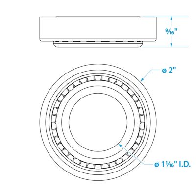 Seachoice 53541 Marine Trailer Wheel Bearing Kit 1-1/16" Axle Set of 2