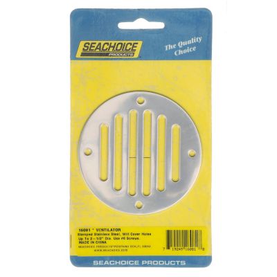 Seachoice 16081 Seachoice Round Ventilator Cover, 3-1/4 In. Diameter, Will Cover Holes Up to 2-1/2 In., Stamped Stainless Steel