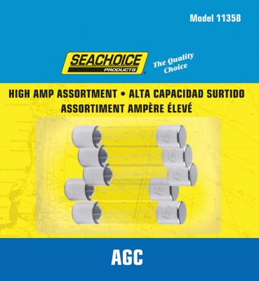 Seachoice SC11358 Seachoice High Amp AGC Glass Fuse Assortment, 5ea