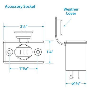 Seachoice 15001 12V Accessory Plug and Socket with Weather Cover