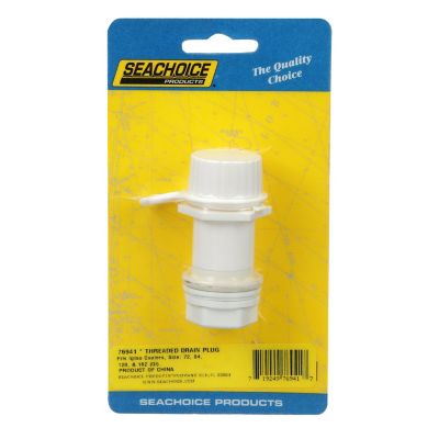 Seachoice 76941 Seachoice Threaded Cooler Drain Plug, Plastic, Fits 72-162-Qt. Igloo Coolers