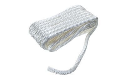 Seachoice 40101 Double-Braid Nylon Dock Line 3/8" x 20' White with Eye Splice
