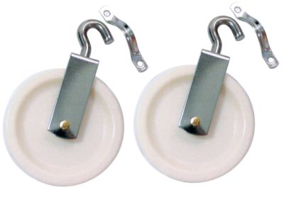 Seachoice 28501 Stainless Steel Tiller Rope Pulleys with Eye Straps - Pack of 2