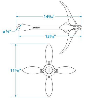 Seachoice 50-41010 Folding Grapnel Boat Anchor 5.5 lbs Galvanized Iron