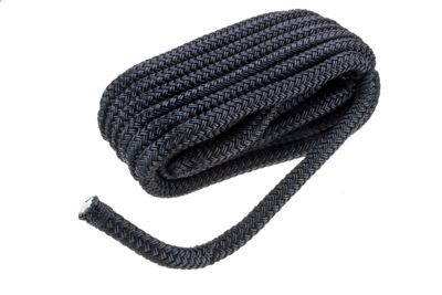 Seachoice 40381 Double-Braid Nylon Dock Line 1/2" x 25' with Eye Splice Black