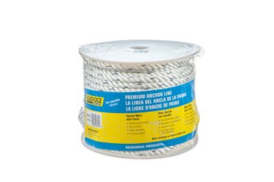 Seachoice 47721 3-Strand Twisted Nylon Anchor Line 3/8 in x 150 ft White/Blue