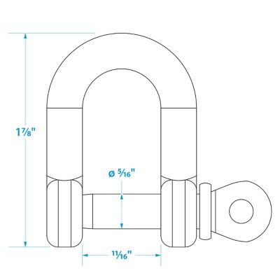 Seachoice 50-44601 Seachoice D Anchor Shackle, 316 Stainless Steel, 5/16 in.