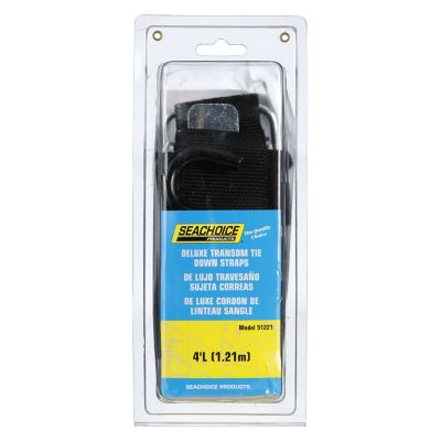 Seachoice 51221 Heavy Duty Transom Tie Down Strap 48 Inch with S Hooks