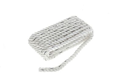 Seachoice 47601 Premium 3-Strand Twisted Nylon Dock Line 5/8" x 25' White with Blue Tracer