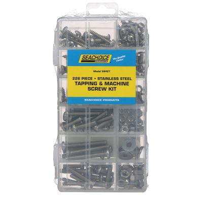 Seachoice RP-KP5577SC Stainless Steel Tapping and Machine Screw Kit 226 Piece