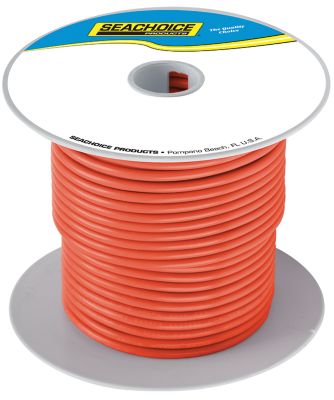 Seachoice 16TC-ORANGE-100  Tinned Copper Marine Wire, 16 AWG, Orange, 100'