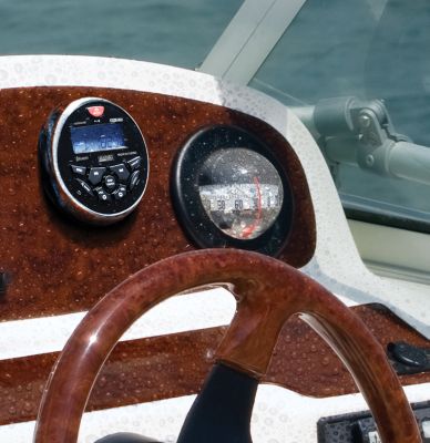 Seachoice MGR350BSC Bluetooth Marine Stereo Receiver Round Gauge