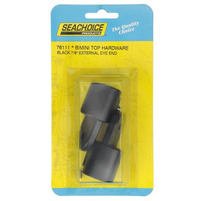 Seachoice 50-76111 External Eye Ends for Canopy Top 7/8" OD Black (Pack of 2)
