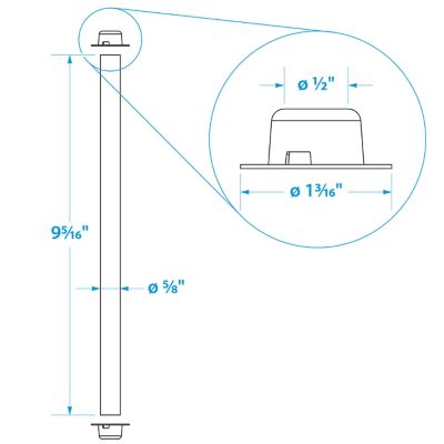 Seachoice 55771 Trailer Roller Shaft with 2 Pal Nuts - Fits 8-Inch Roller