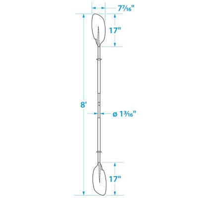 Seachoice 71137 8-Foot Curved-Blade Kayak Paddle with Adjustable Feathering