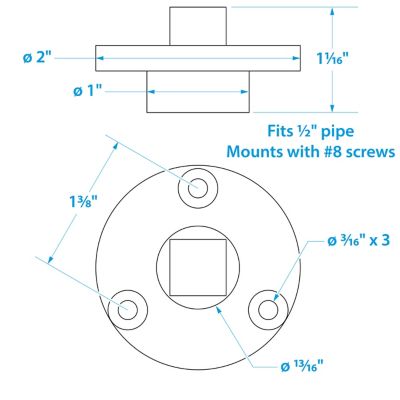 Seachoice 18711 Seachoice Garboard Drain Plug, Stainless Steel, Fits 1/2 In. Pipe, Includes Flange and Plug