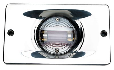 Seachoice 05361  Transom Light With Stainless Steel Flange, Rectangular