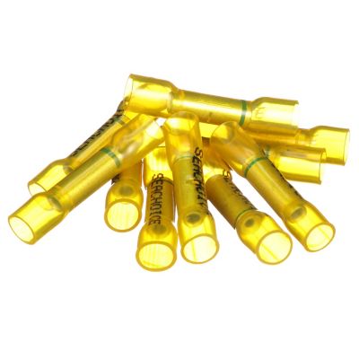 Seachoice 61411 Step Down Heat Shrink Butt Connector 16-14 to 12-10 AWG Yellow 10-Pack